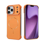 Custodia magnetica per telefono in PC con texture in fibra di carbonio, senza cornice e a metà rivestimento., For iPhone 18 Pro, For iPhone 18 Pro Max, For iPhone 17 Pro Max, For iPhone 17 Pro