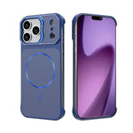 Custodia magnetica per telefono in PC con texture in fibra di carbonio, senza cornice e a metà rivestimento., For iPhone 18 Pro, For iPhone 18 Pro Max, For iPhone 17 Pro Max, For iPhone 17 Pro
