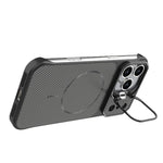 Custodia magnetica per telefono in PC con texture in fibra di carbonio, senza cornice e a metà rivestimento., For iPhone 18 Pro, For iPhone 18 Pro Max, For iPhone 17 Pro Max, For iPhone 17 Pro