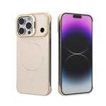 Custodia magnetica per telefono in PC con texture in fibra di carbonio, senza cornice e a metà rivestimento., For iPhone 14 Pro, For iPhone 14 Pro Max, For iPhone 13 Pro Max, For iPhone 13 Pro
