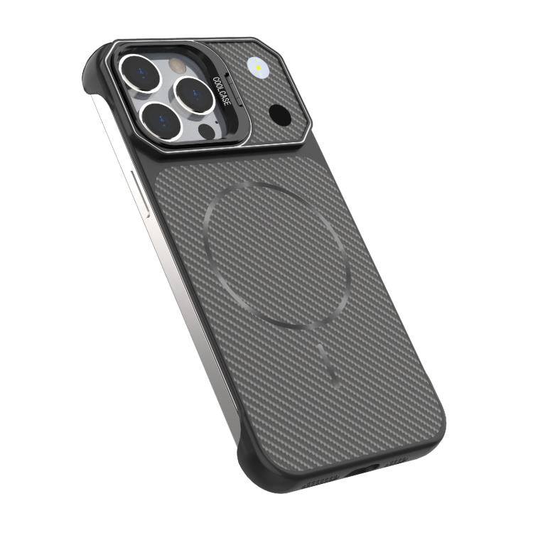Custodia magnetica per telefono in PC con texture in fibra di carbonio, senza cornice e a metà rivestimento., For iPhone 14 Pro, For iPhone 14 Pro Max, For iPhone 13 Pro Max, For iPhone 13 Pro