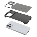 Custodia magnetica per telefono in PC con texture in fibra di carbonio, senza cornice e a metà rivestimento., For iPhone 14 Pro, For iPhone 14 Pro Max, For iPhone 13 Pro Max, For iPhone 13 Pro