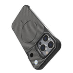 Custodia magnetica per telefono in PC con texture in fibra di carbonio, senza cornice e a metà rivestimento., For iPhone 14 Pro, For iPhone 14 Pro Max, For iPhone 13 Pro Max, For iPhone 13 Pro