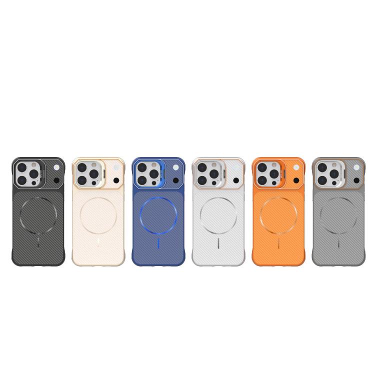 Custodia magnetica per telefono in PC con texture in fibra di carbonio, senza cornice e a metà rivestimento., For iPhone 14 Pro, For iPhone 14 Pro Max, For iPhone 13 Pro Max, For iPhone 13 Pro