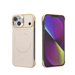Custodia magnetica per telefono in PC con texture in fibra di carbonio, senza cornice e a metà rivestimento., For iPhone 16, For iPhone 15 Pro Max, For iPhone 15, For iPhone 14