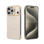 Custodia magnetica per telefono in PC con texture in fibra di carbonio, senza cornice e a metà rivestimento., For iPhone 16, For iPhone 15 Pro Max, For iPhone 15, For iPhone 14