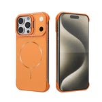 Custodia magnetica per telefono in PC con texture in fibra di carbonio, senza cornice e a metà rivestimento., For iPhone 16, For iPhone 15 Pro Max, For iPhone 15, For iPhone 14