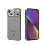 Custodia magnetica per telefono in PC con texture in fibra di carbonio, senza cornice e a metà rivestimento., For iPhone 16, For iPhone 15 Pro Max, For iPhone 15, For iPhone 14