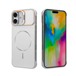 Custodia magnetica per telefono in PC con texture in fibra di carbonio, senza cornice e a metà rivestimento., For iPhone 17, For iPhone 16 Pro Max, For iPhone 16 Pro, For iPhone 16 Plus