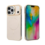 Custodia magnetica per telefono in PC con texture in fibra di carbonio, senza cornice e a metà rivestimento., For iPhone 17, For iPhone 16 Pro Max, For iPhone 16 Pro, For iPhone 16 Plus
