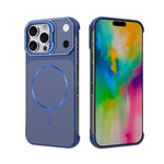 Custodia magnetica per telefono in PC con texture in fibra di carbonio, senza cornice e a metà rivestimento., For iPhone 17, For iPhone 16 Pro Max, For iPhone 16 Pro, For iPhone 16 Plus