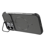 Custodia magnetica per telefono in PC con texture in fibra di carbonio, senza cornice e a metà rivestimento., For iPhone 16, For iPhone 15 Pro Max, For iPhone 15, For iPhone 14