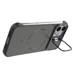 Custodia magnetica per telefono in PC con texture in fibra di carbonio, senza cornice e a metà rivestimento., For iPhone 17, For iPhone 16 Pro Max, For iPhone 16 Pro, For iPhone 16 Plus