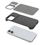 Custodia magnetica per telefono in PC con texture in fibra di carbonio, senza cornice e a metà rivestimento., For iPhone 17, For iPhone 16 Pro Max, For iPhone 16 Pro, For iPhone 16 Plus