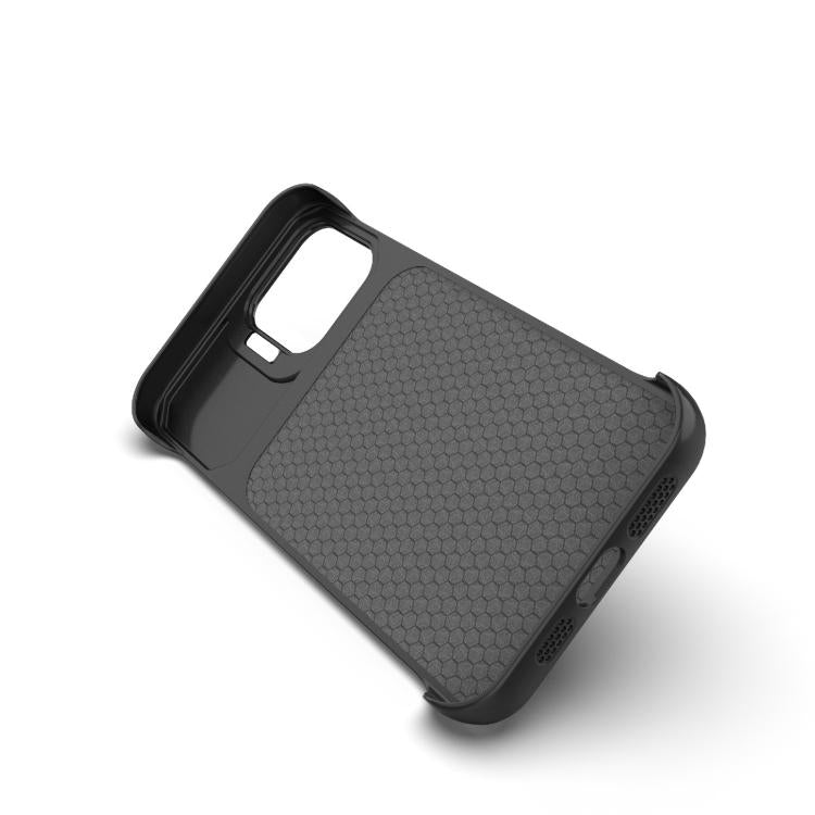 Custodia magnetica per telefono in PC con texture in fibra di carbonio, senza cornice e a metà rivestimento., For iPhone 17, For iPhone 16 Pro Max, For iPhone 16 Pro, For iPhone 16 Plus