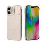 Custodia magnetica per telefono in PC con texture in fibra di carbonio, senza cornice e a metà rivestimento., For iPhone 17, For iPhone 16 Pro Max, For iPhone 16 Pro, For iPhone 16 Plus