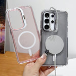 Supporto magnetico per obiettivo fotografico trasparente, custodia per telefono, For Galaxy S26 Ultra 5G, For Galaxy S26 5G, For Galaxy S25 5G, For Galaxy S25 Ultra 5G, For Galaxy S24 Ultra 5G, For Galaxy S24 5G
