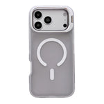 Custodia magnetica per telefono con supporto per obiettivo fotografico satinato effetto pelle., For iPhone 17e / 16e, For iPhone 17 Pro Max, For iPhone 17 Pro, For iPhone 17