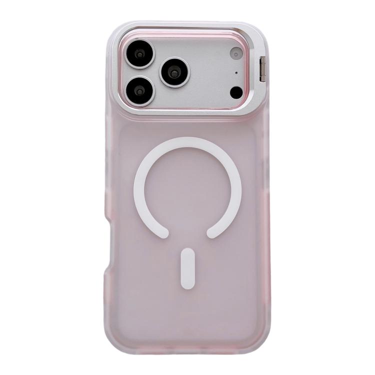 Custodia magnetica per telefono con supporto per obiettivo fotografico satinato effetto pelle., For iPhone 17e / 16e, For iPhone 17 Pro Max, For iPhone 17 Pro, For iPhone 17