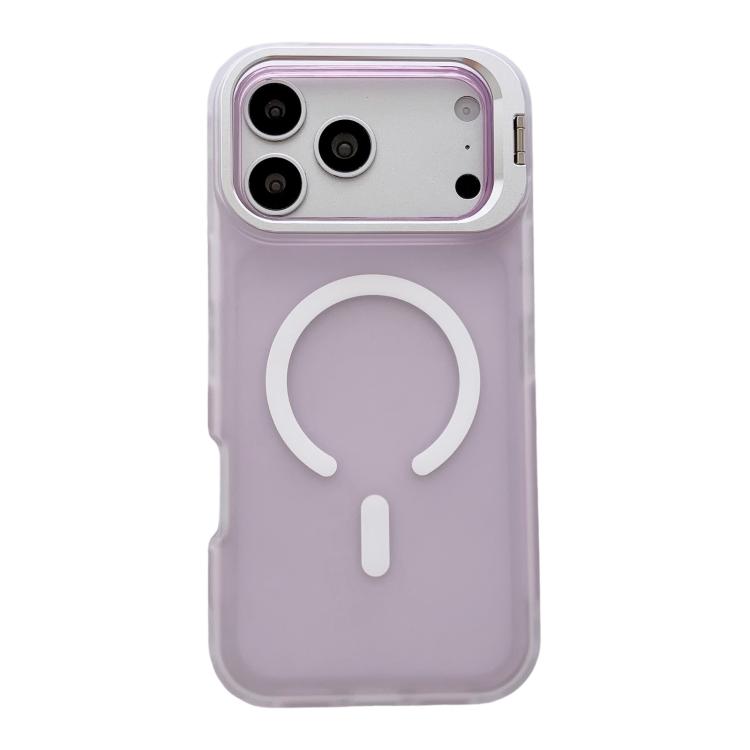 Custodia magnetica per telefono con supporto per obiettivo fotografico satinato effetto pelle., For iPhone 17e / 16e, For iPhone 17 Pro Max, For iPhone 17 Pro, For iPhone 17