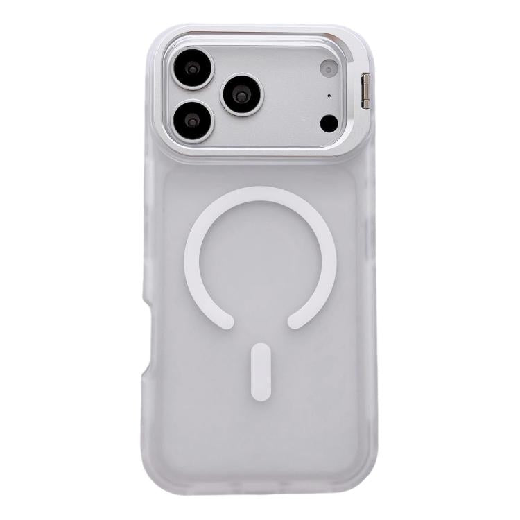 Custodia magnetica per telefono con supporto per obiettivo fotografico satinato effetto pelle., For iPhone 17e / 16e, For iPhone 17 Pro Max, For iPhone 17 Pro, For iPhone 17