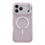 Custodia magnetica per telefono con supporto per obiettivo fotografico satinato effetto pelle., For iPhone 17e / 16e, For iPhone 17 Pro Max, For iPhone 17 Pro, For iPhone 17