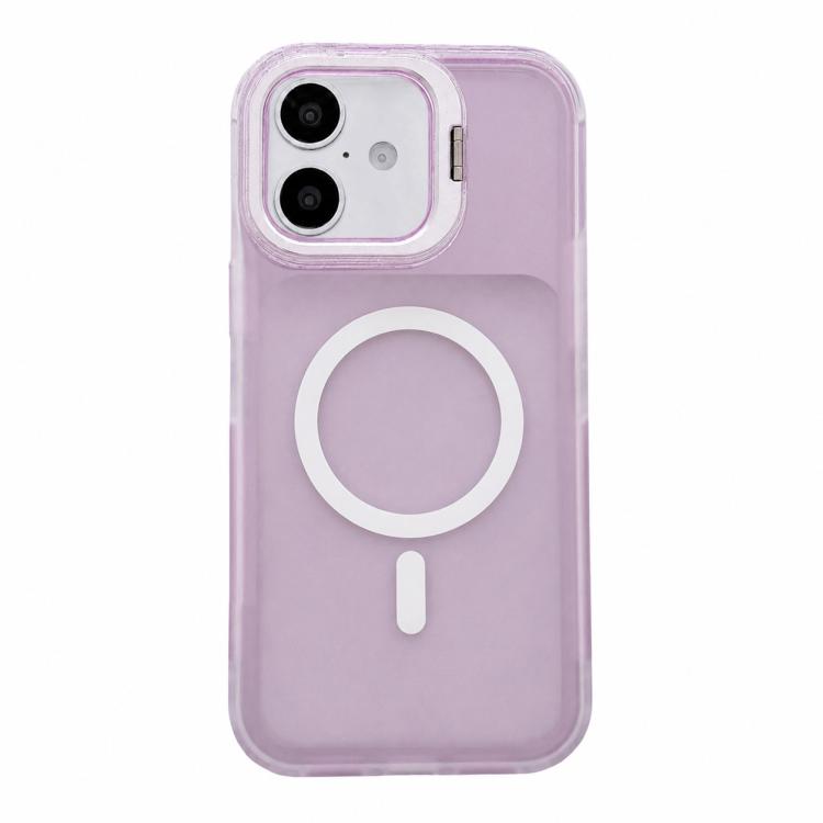Custodia magnetica per telefono con supporto per obiettivo fotografico satinato effetto pelle., For iPhone 17e / 16e, For iPhone 17 Pro Max, For iPhone 17 Pro, For iPhone 17