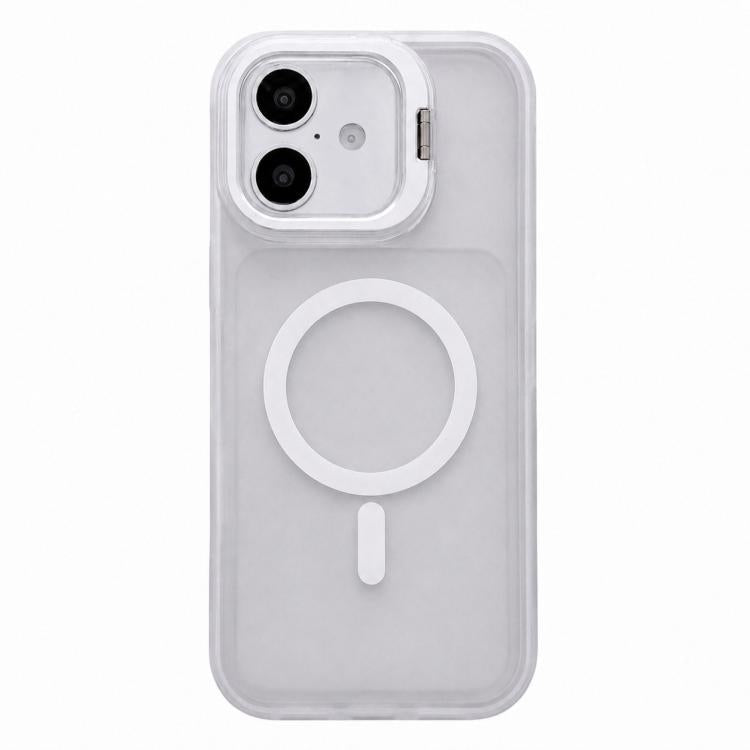 Custodia magnetica per telefono con supporto per obiettivo fotografico satinato effetto pelle., For iPhone 17e / 16e, For iPhone 17 Pro Max, For iPhone 17 Pro, For iPhone 17