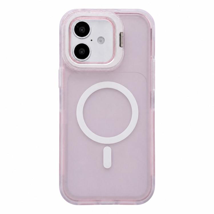 Custodia magnetica per telefono con supporto per obiettivo fotografico satinato effetto pelle., For iPhone 17e / 16e, For iPhone 17 Pro Max, For iPhone 17 Pro, For iPhone 17