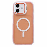 Custodia magnetica per telefono con supporto per obiettivo fotografico satinato effetto pelle., For iPhone 17e / 16e, For iPhone 17 Pro Max, For iPhone 17 Pro, For iPhone 17