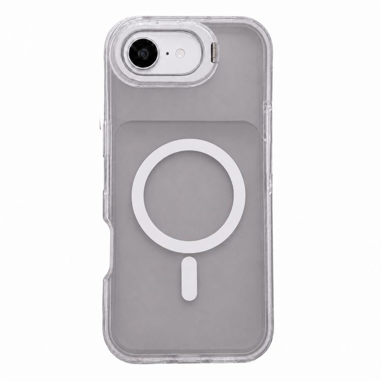 Custodia magnetica per telefono con supporto per obiettivo fotografico satinato effetto pelle., For iPhone 17e / 16e, For iPhone 17 Pro Max, For iPhone 17 Pro, For iPhone 17