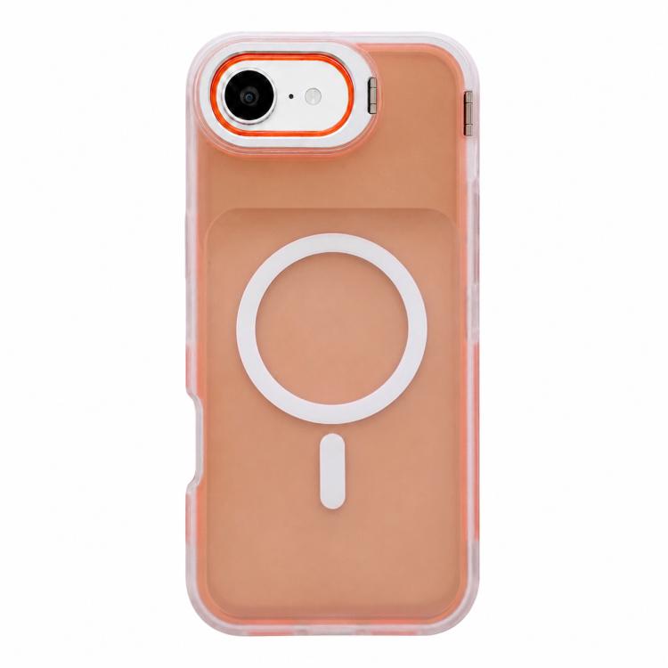 Custodia magnetica per telefono con supporto per obiettivo fotografico satinato effetto pelle., For iPhone 17e / 16e, For iPhone 17 Pro Max, For iPhone 17 Pro, For iPhone 17