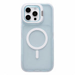 Custodia magnetica per telefono con supporto per obiettivo fotografico satinato effetto pelle., For iPhone 15 Pro Max, For iPhone 15 Pro, For iPhone 15 Plus, For iPhone 15