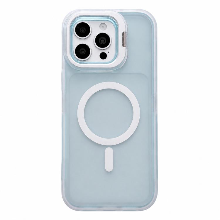 Custodia magnetica per telefono con supporto per obiettivo fotografico satinato effetto pelle., For iPhone 15 Pro Max, For iPhone 15 Pro, For iPhone 15 Plus, For iPhone 15