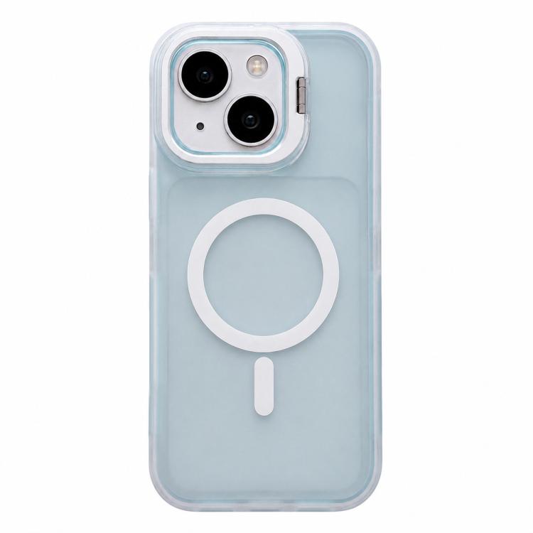 Custodia magnetica per telefono con supporto per obiettivo fotografico satinato effetto pelle., For iPhone 15 Pro Max, For iPhone 15 Pro, For iPhone 15 Plus, For iPhone 15