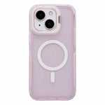 Custodia magnetica per telefono con supporto per obiettivo fotografico satinato effetto pelle., For iPhone 15 Pro Max, For iPhone 15 Pro, For iPhone 15 Plus, For iPhone 15
