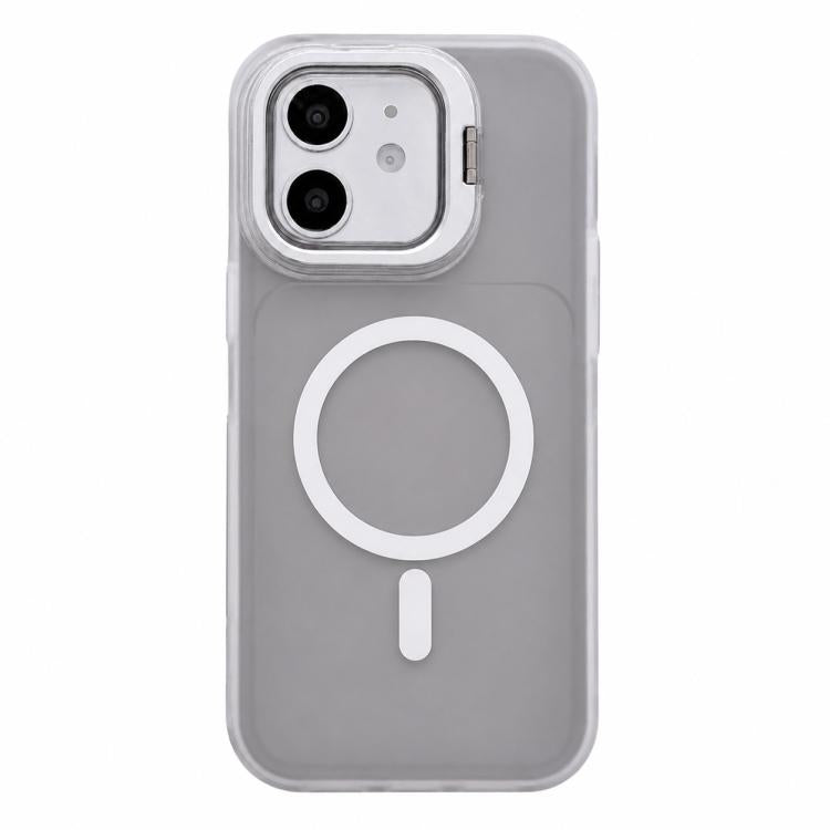 Custodia magnetica per telefono con supporto per obiettivo fotografico satinato effetto pelle., For iPhone 13 Pro Max, For iPhone 13 Pro, For iPhone 13, For iPhone 12