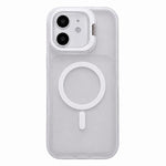 Custodia magnetica per telefono con supporto per obiettivo fotografico satinato effetto pelle., For iPhone 13 Pro Max, For iPhone 13 Pro, For iPhone 13, For iPhone 12