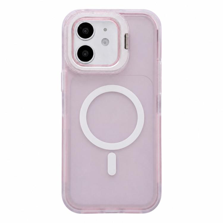 Custodia magnetica per telefono con supporto per obiettivo fotografico satinato effetto pelle., For iPhone 13 Pro Max, For iPhone 13 Pro, For iPhone 13, For iPhone 12