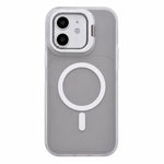 Custodia magnetica per telefono con supporto per obiettivo fotografico satinato effetto pelle., For iPhone 12 Pro Max, For iPhone 11