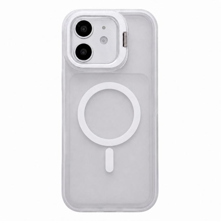 Custodia magnetica per telefono con supporto per obiettivo fotografico satinato effetto pelle., For iPhone 12 Pro Max, For iPhone 11