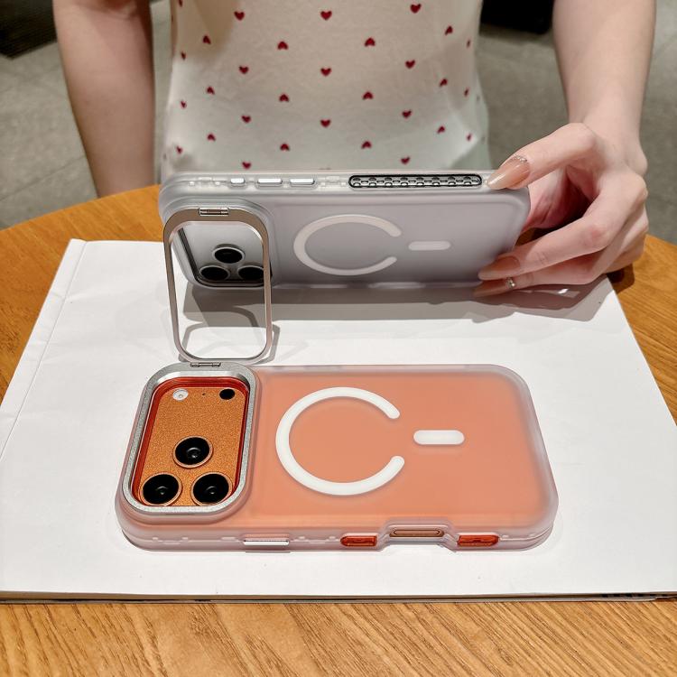 Custodia magnetica per telefono con supporto per obiettivo fotografico satinato effetto pelle., For iPhone 15 Pro Max, For iPhone 15 Pro, For iPhone 15 Plus, For iPhone 15