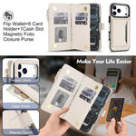 KLT-033 Portafoglio 2 in 1 con cerniera rimovibile e custodia magnetica per telefono con cordino, For iPhone 18 Pro, For iPhone 18 Pro Max, For iPhone 17e / 16e