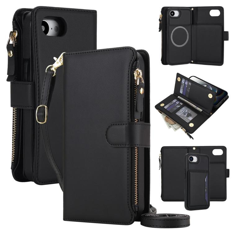 KLT-033 Portafoglio 2 in 1 con cerniera rimovibile e custodia magnetica per telefono con cordino, For iPhone 18 Pro, For iPhone 18 Pro Max, For iPhone 17e / 16e