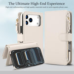 KLT-033 Portafoglio 2 in 1 con cerniera rimovibile e custodia magnetica per telefono con cordino, For iPhone 17 Pro Max, For iPhone 17 Pro, For iPhone 17