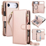 KLT-033 Portafoglio 2 in 1 con cerniera rimovibile e custodia magnetica per telefono con cordino, For iPhone Air, For iPhone 16 Pro Max, For iPhone 16 Pro