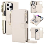 KLT-033 Portafoglio 2 in 1 con cerniera rimovibile e custodia magnetica per telefono con cordino, For iPhone 15 Pro, For iPhone 15 Plus / 14 Plus, For iPhone 15