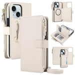 KLT-033 Portafoglio 2 in 1 con cerniera rimovibile e custodia magnetica per telefono con cordino, For iPhone 15 Pro, For iPhone 15 Plus / 14 Plus, For iPhone 15