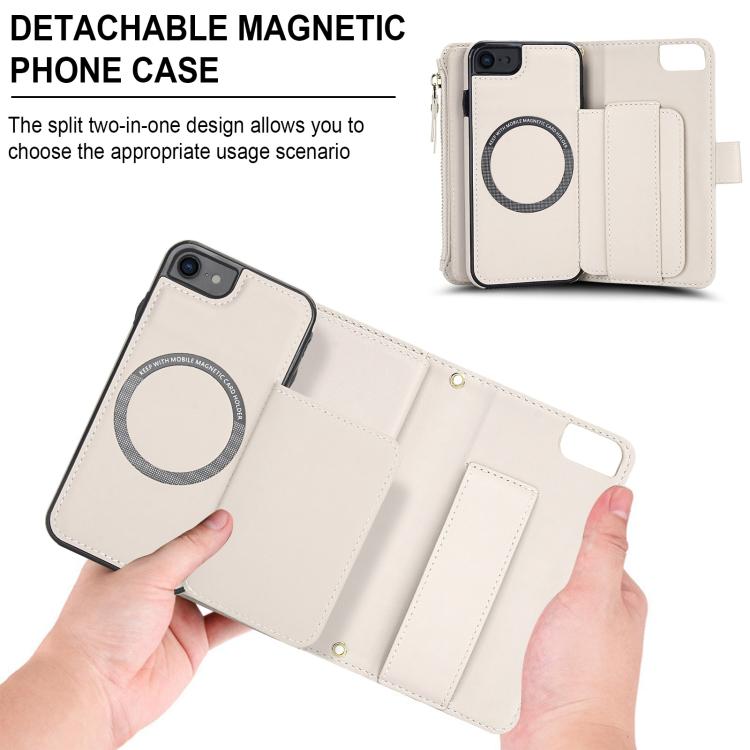 KLT-033 Portafoglio 2 in 1 con cerniera rimovibile e custodia magnetica per telefono con cordino, For iPhone SE 2022 / SE 2020 / 8 / 7, For iPhone 13 Pro Max, For iPhone 13 Pro