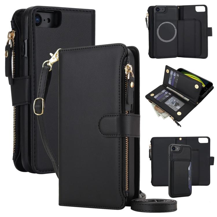 KLT-033 Portafoglio 2 in 1 con cerniera rimovibile e custodia magnetica per telefono con cordino, For iPhone SE 2022 / SE 2020 / 8 / 7, For iPhone 13 Pro Max, For iPhone 13 Pro